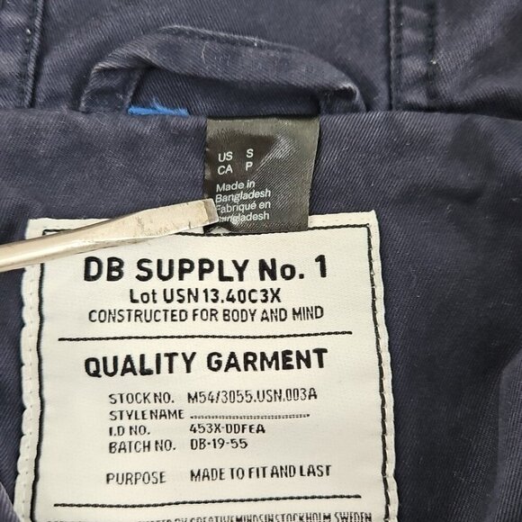 DB Supply Coat Adult Men's Size Small Navy Blue Chore Coat Hoodie EUC Long - Picture 9 of 15